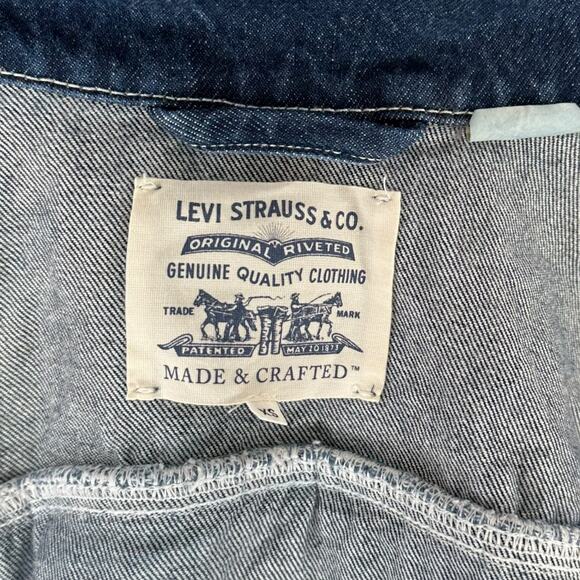 LEVI’S Blue Ombre Fringe Oversized Button Front Made & Crafted Ranch Dress XS - Picture 8 of 8